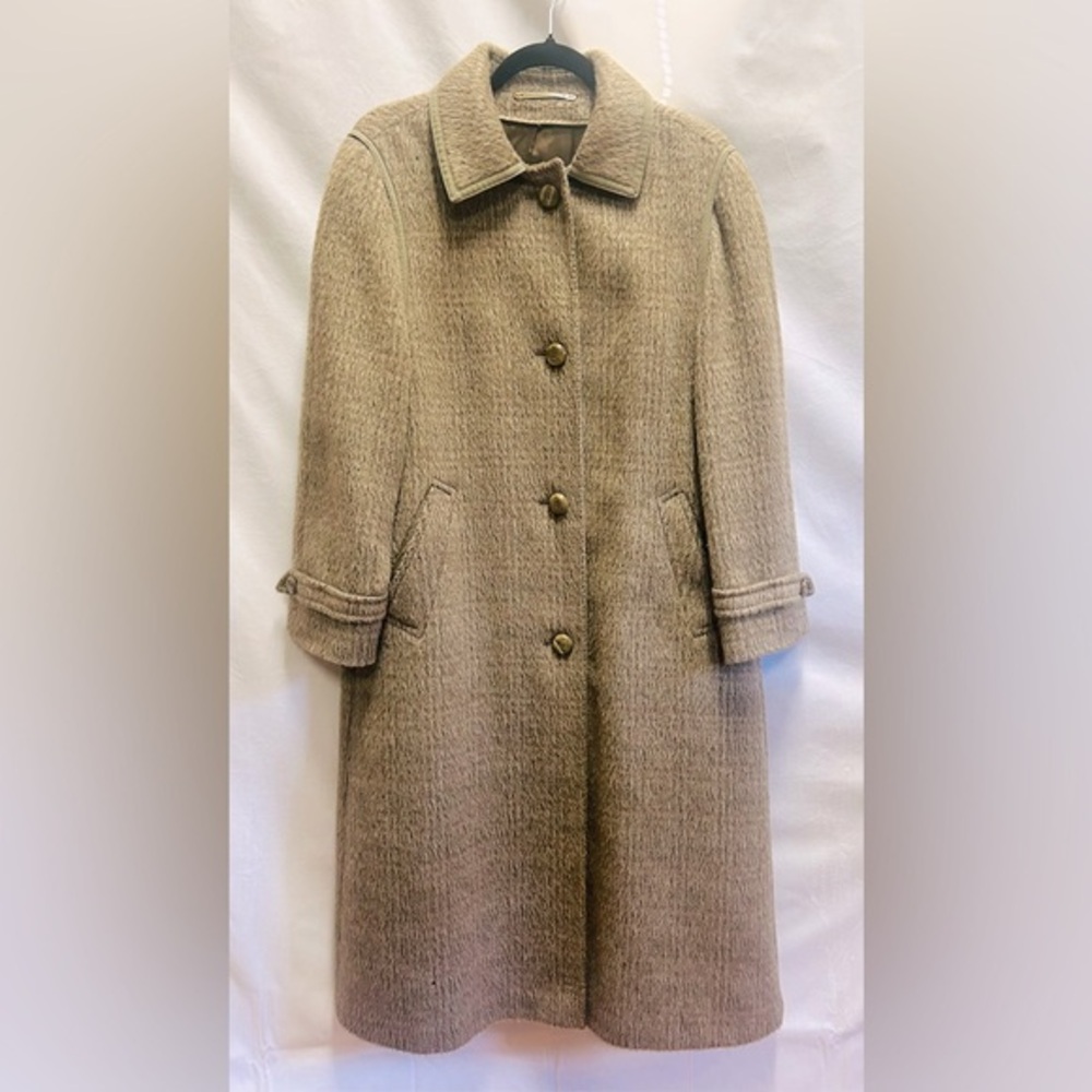 Vintage Women’s Llama Mohair & New Wool Blend Long Dress  Trench Coat L~Measured